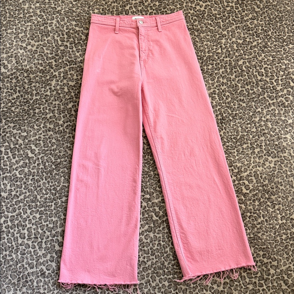 Pistola Penny High Rise Wide Leg Crop in pink Size 28 like new! L🩷🩷K!